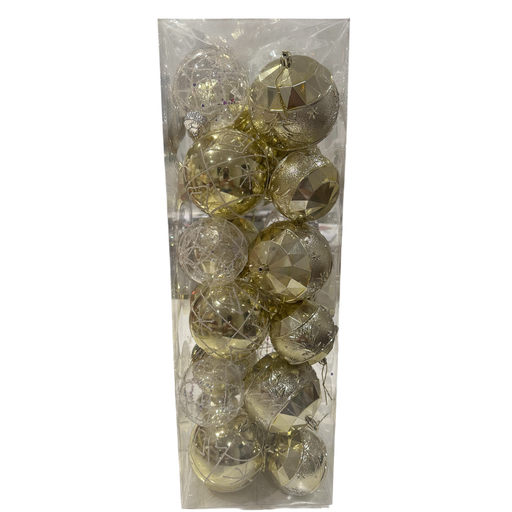 [LT-195] Boule de noel Doré  24pcs 8cm/10cm
