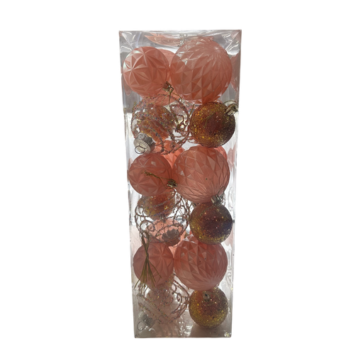 [LT-199] Boule de noel Rose mixte  24pcs 6cm/8cm 