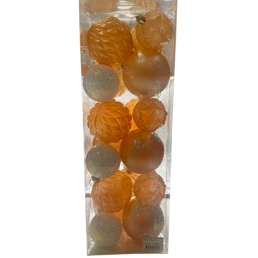 [LT-200] Boule de noel Saumon mixte  24pcs 6cm/8cm 