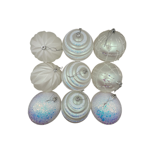 [LT-203] Boule de noel Blanc 12pcs 10cm