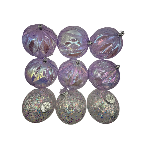 [LT-204] Boule de noel Mauve Irisé 12pcs 10cm 