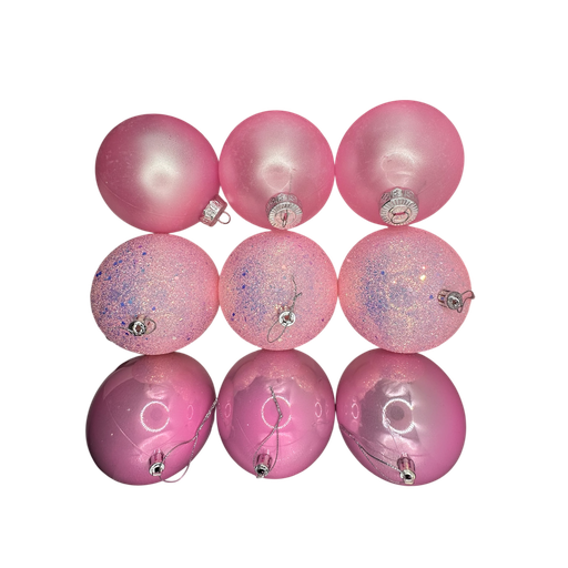 [LT-205] Boule de noel Rose 12pcs 10cm