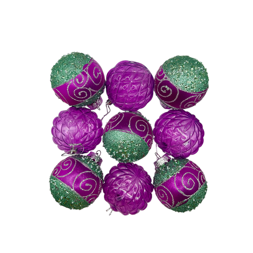 [LT-207] Boule de noel mixte 9pcs 8cm