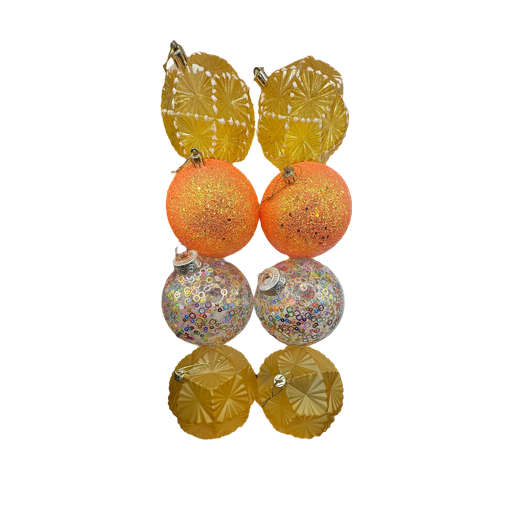 [LT-211] Boule de noel Orange 8pcs 10cm  