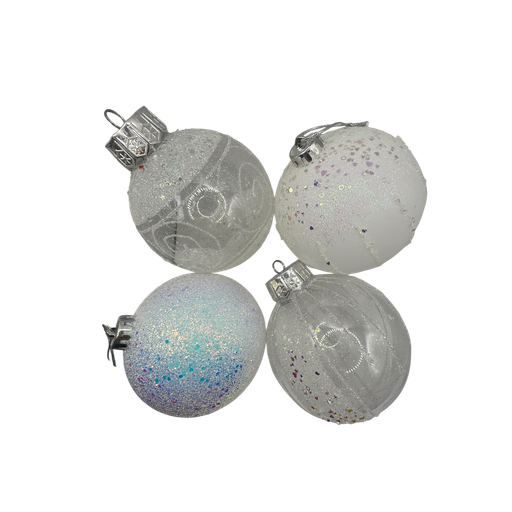 [LT-213] Boule de noel Blanc 4pcs 12cm