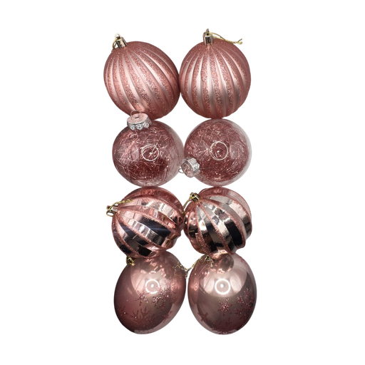 [LT-215] Boule de noel Rosé 8pcs 10cm