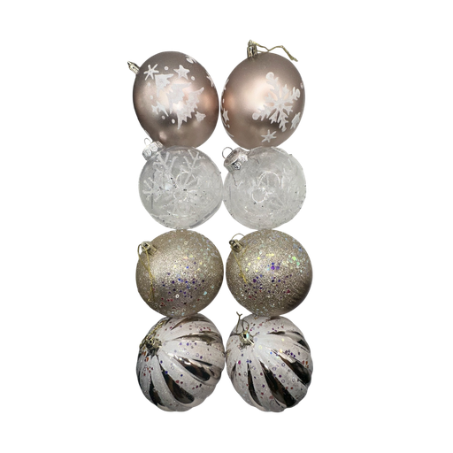 [LT-217] Boule de noel Argent 8pcs 10cm  