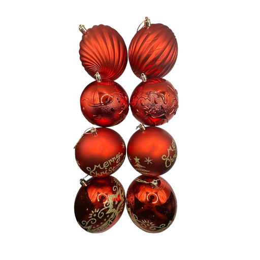 [LT-218] Boule de noel Rouge 8pcs 10cm   