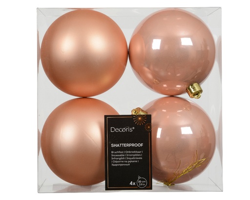 [KAE-022677] Boule de noel dia:10cm 4pcs Peach Pearl