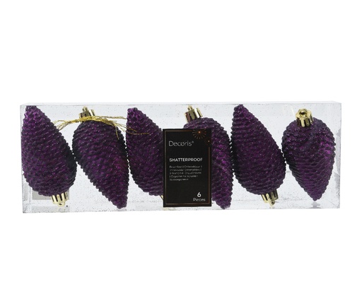 [KAE-022857] Pomme de pin paillettes 8*4,5cm 6pcs Figue