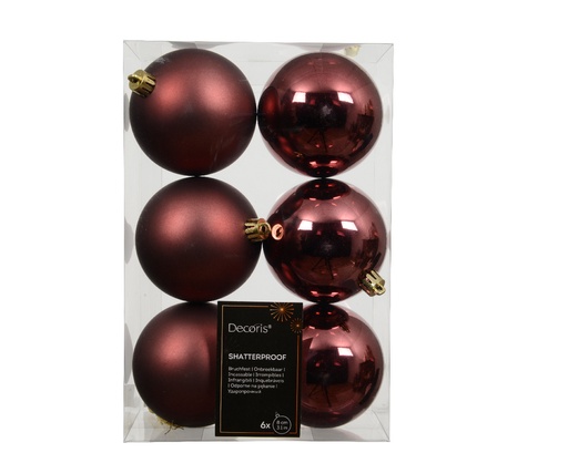 [KAE-022818] Boule de noel dia:8cm 6pcs Lie de Vin