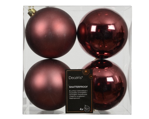 [KAE-022825] Boule de noel dia:10cm 4pcs Lie de Vin 