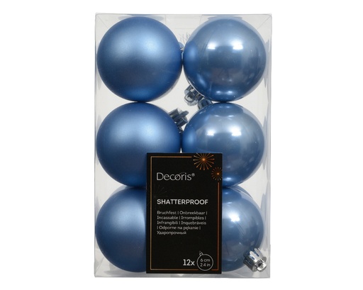 [KAE-022675] Boule de noel dia:8cm 6pcs Sky Blue