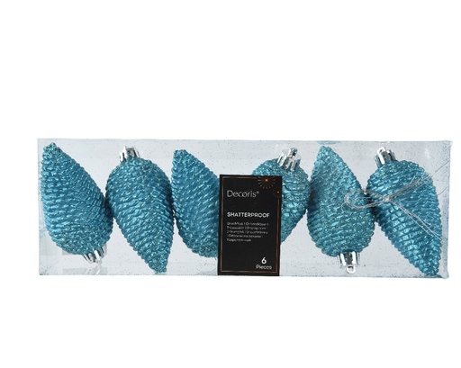 [KAE-022859] Pomme de pin paillettes 8*4,5 6pcs Folk Blue
