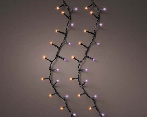 [KAE-495264] Guirlande lumineux compact 8 fonctions fil Noir Violet/Orange 22,5m