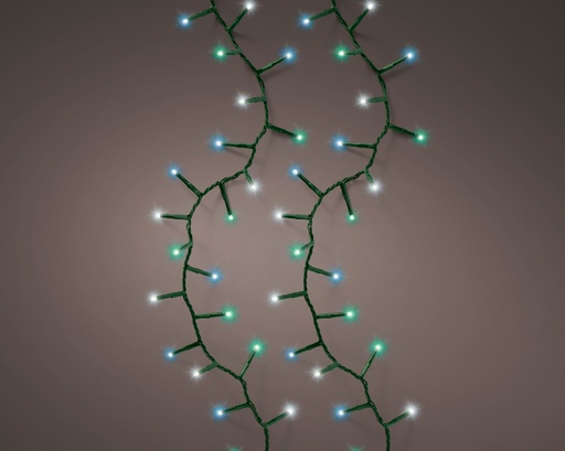[KAE-495428] Guirlande lumineuse compact 8 fonctions fil Vert Aqua/Blanc/Bleu 22,5m