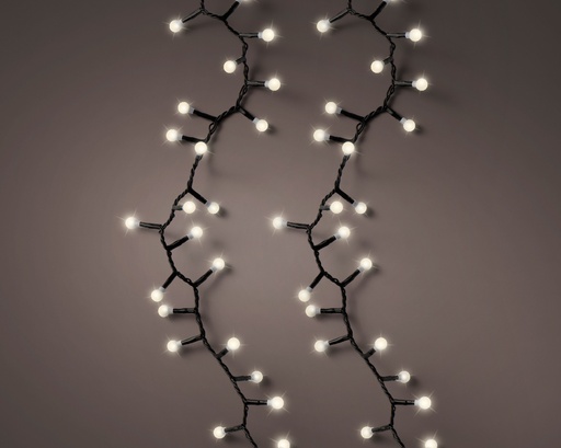 [KAE-495547] Guirlande lumineuse compact 8 fonctions fil Noir Blanc chaud 7,5m