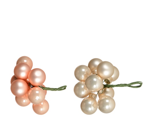 [KAE-715141] Boule sur fil verre email dia:2cm Perle/Rose