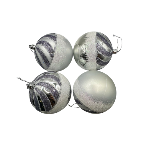 [LT-589] Boule de noel Argent 10cm 4pcs 