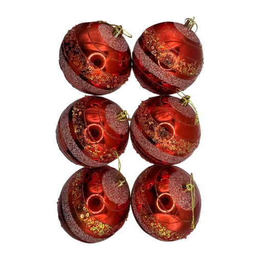 [LT-592] Boule de noel Rouge 10cm 6pcs
