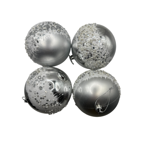 [LT-593] Boule de noel Argent 10cm 4pcs