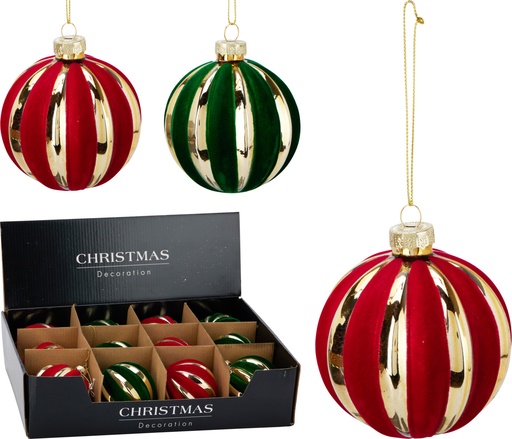 [KOO-ABR220930] Boule de noel rayée dia:8cm