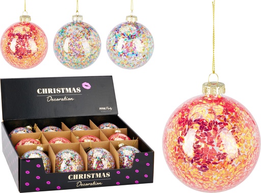 [KOO-ABR221870] Boule de noel confettis dia:8cm