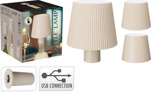 [KOO-ANC001240] Bouteille lampe 10*8 Creme