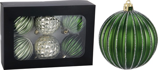 [KOO-AWR414120] Boule de noel dia:8cm 6pcs Vert