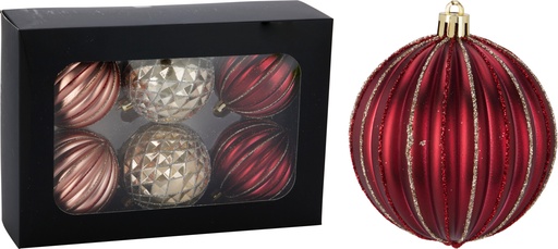 [KOO-AWR414130] Boule de noel 6pcs Rose