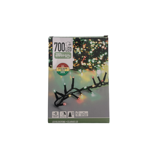 [KOO-AX8560820] Guirlande lumineuse 700led 14m Rouge/Vert/Blanc Chaud