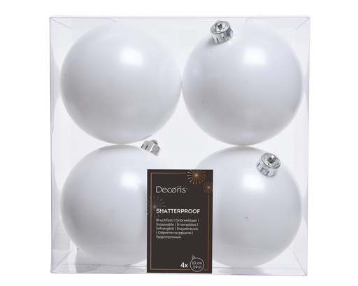 [KAE-022172] Boule de noel dia:10cm 4pcs Blanc d'hiver