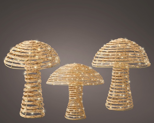 [KAE-493688] Champignon lumineux 45*50 Naturel/Blanc Chaud