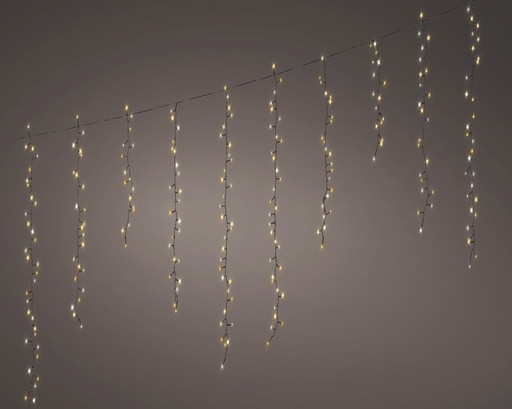 [KAE-494982] Guirlande lumineuse Stalactite 60*375 fils Noir/Blanc Chaud 