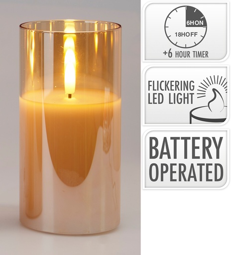 [KOO-AX5439120] Bougie led en verre 15cm 