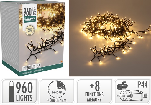 [KOO-AX9560140] Guirlande lumineuse 960led 12,4m Blanc Chaud