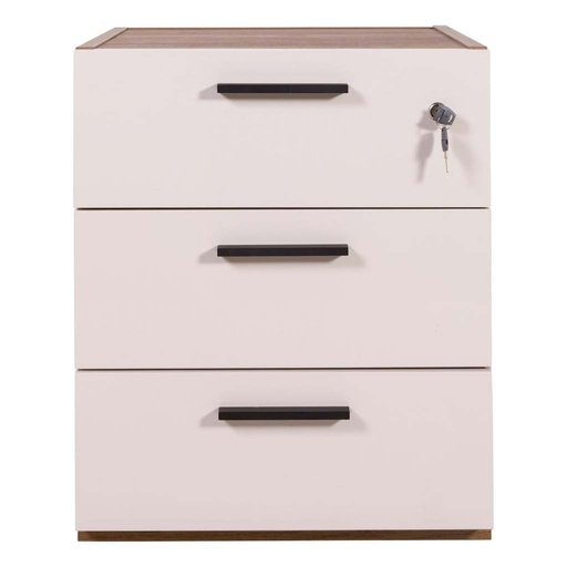 [COM-CT4855K85906] Chevet LAPIS 3 tiroirs avec clé H61xL50xP47cm