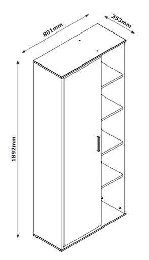 [COM-LBA066K85904] Bibliothèque H190xL80xP35cm