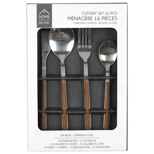 [CMP-KA5991] Couvert effet bois 16pcs Enzo M8