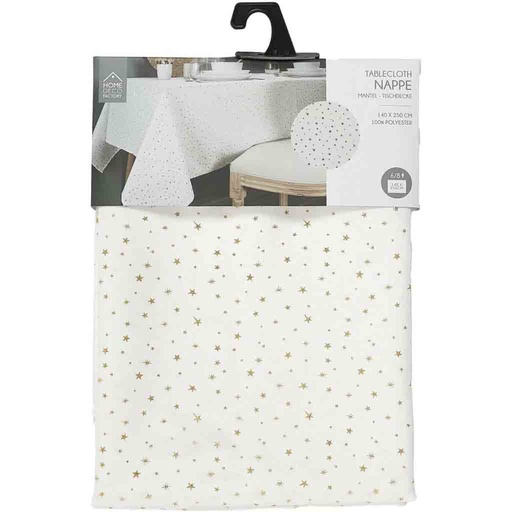 [CMP-TX9186] Nappe motif étoile dorée 140x250cm M6