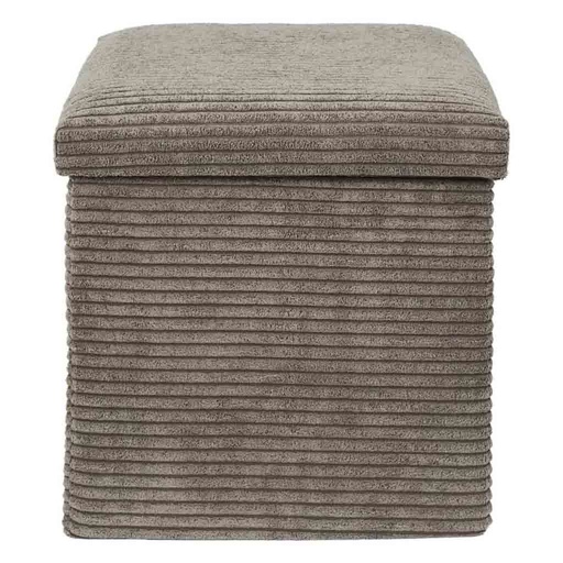 [CMP-HD0274] Coffre pouf pliable cotele Scott taupe M4