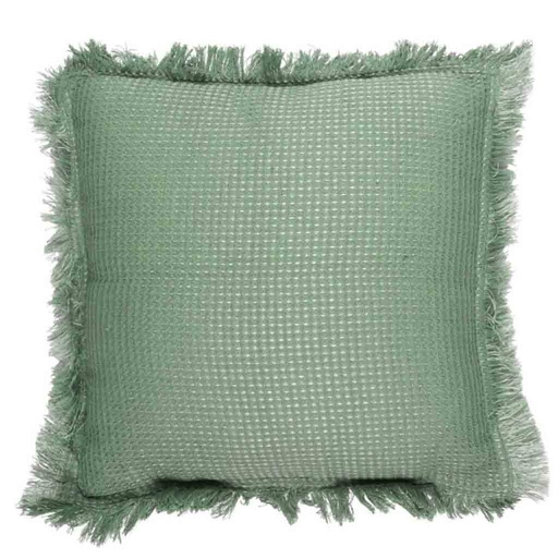 [CMP-TX0305] Coussin gauffre vert sauge 40x40cm M6