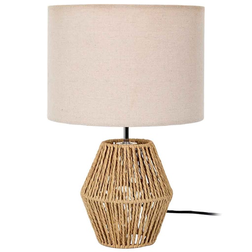 [CMP-LA0111] Lampe Lina corde tressée abatjour lin H40cm M4