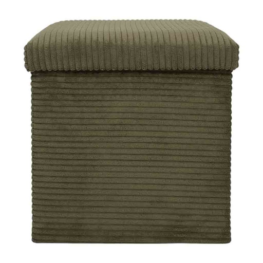 [CMP-HD0534] Coffre pouf pliable cotele Scott vert M4