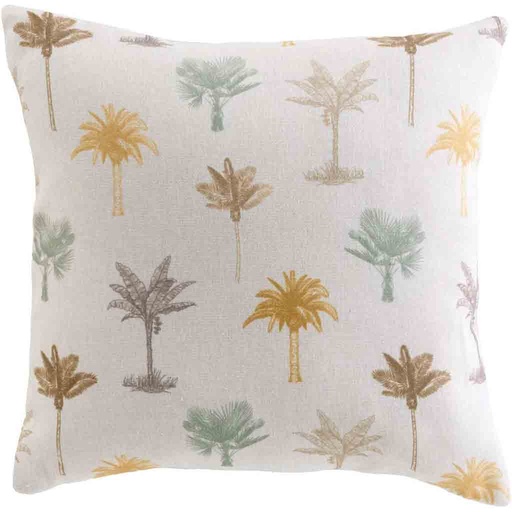 [L3C-1612871] Coussin déhoussable compressé 45x45cm polycoton imprime Palmelia