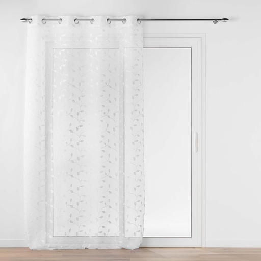 [L3C-1627402] Panneau à oeillets 140x240cm voile sable brode Edina blanc