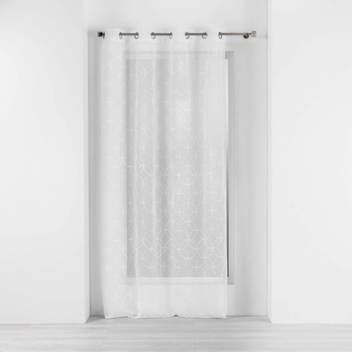 [L3C-1626717] Panneau à oeillets 140x240cm voile sable brode Olympia blanc 