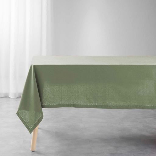 [L3C-1731400] Nappe rectangle 140x240cm coton uni Charline kaki