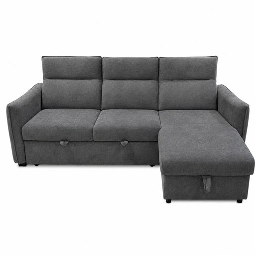[UT-SCALA-ARAGON-97SLATE] Sofa d'angle réversible SCALA H100xL242xM162cm / Couchage H41xL214xP125cm gris foncé