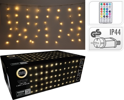 [KOO-AGB000540] Guirlande lumineux rideau 120led 60*3m